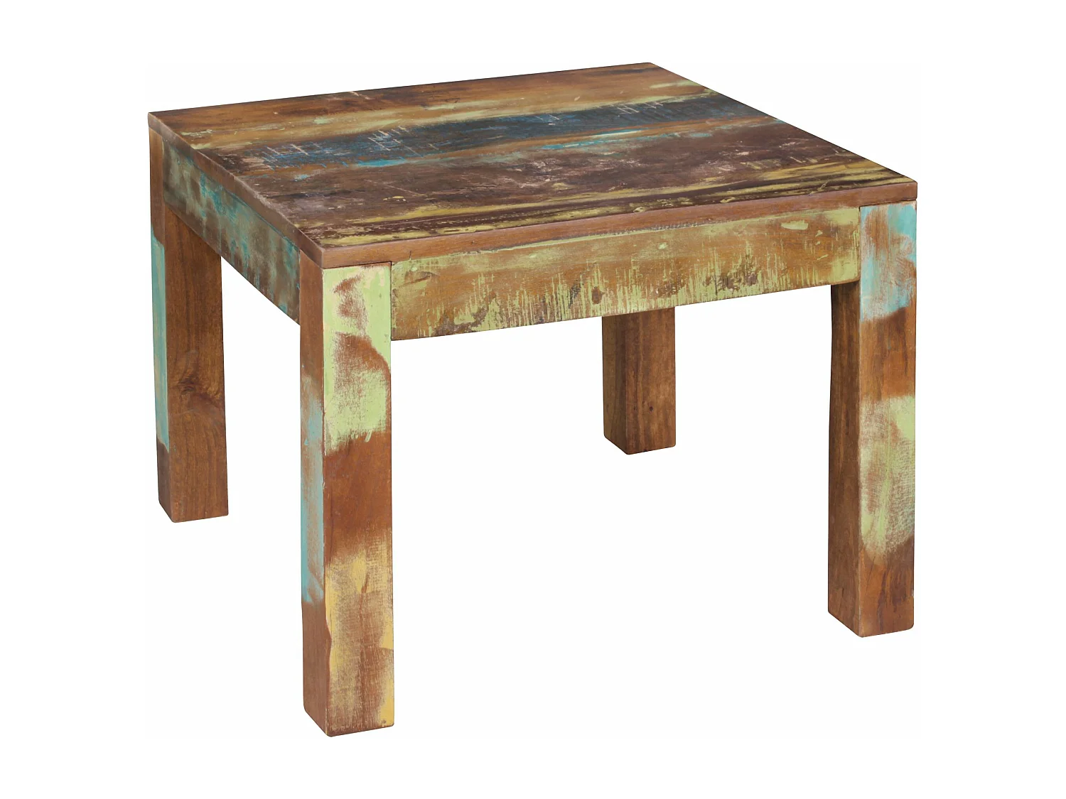 table basse KALKUTTA 60 x 60 cm recyclage table vintage café en bois massif | table d'appoint