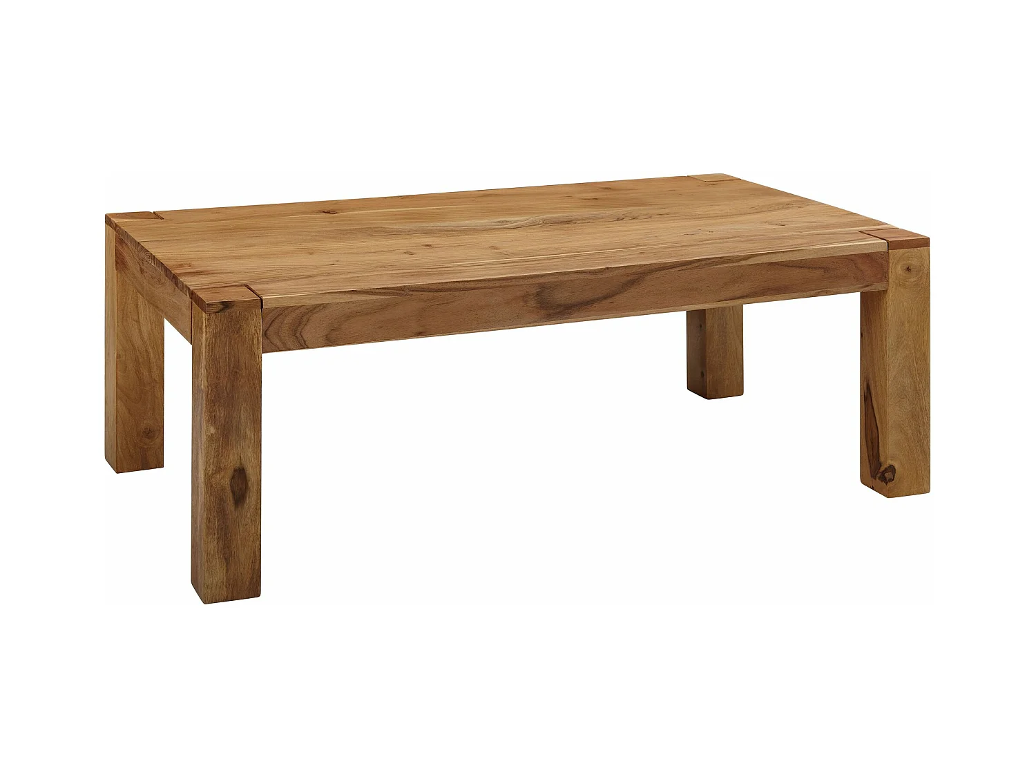 table basse MUMBAI en bois massif d'acacia 110 cm de large table de salon design produit naturel table d'appoint de style maison de campagne