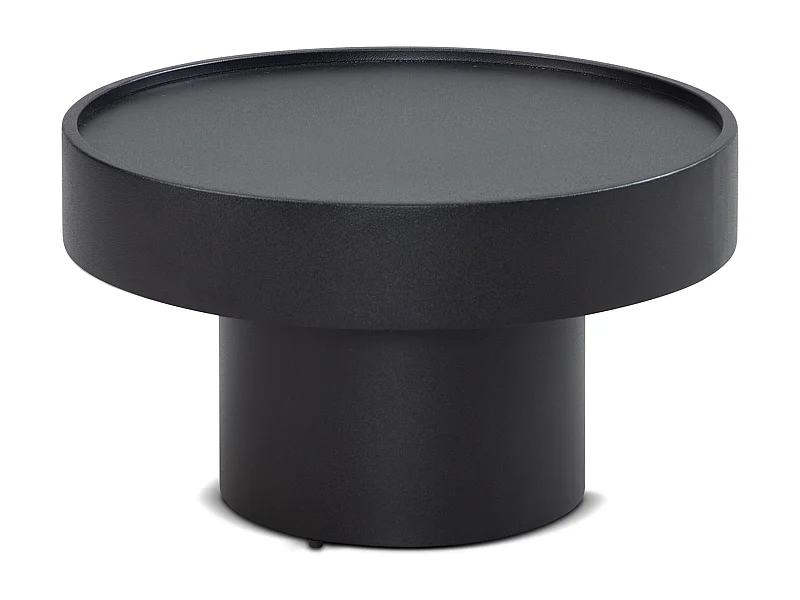 table basse 60x60x36 cm métal noir table de canapé ronde, table de salon en forme de champignon, table basse design en fer, petite table d'appoint salon moderne