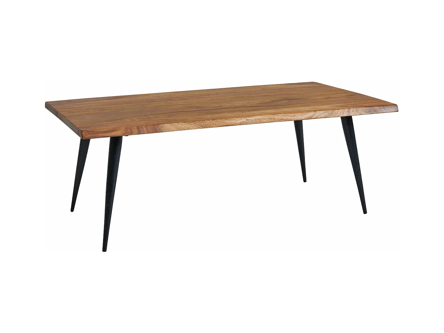 Table Basse de Salon Sheesham Bois Massif et Métal 110x60x40 cm Rectangulaire | Grande Table de Canapé Marron | Design Table d'appoint Style Moderne