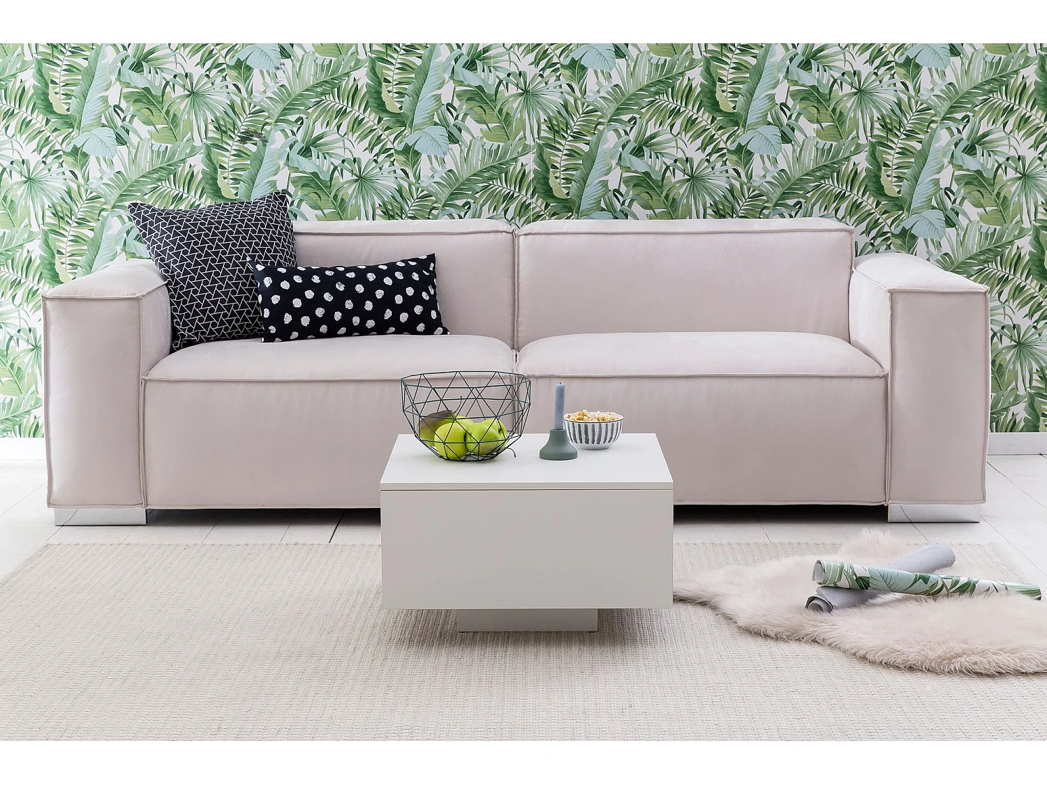 Tavolino WL5.832 legno 60 x 60 x 35,5 cm truciolato | Tavolino moderno | Tavolino quadrato bianco | Tavolino di design | Tavolino bianco da salotto