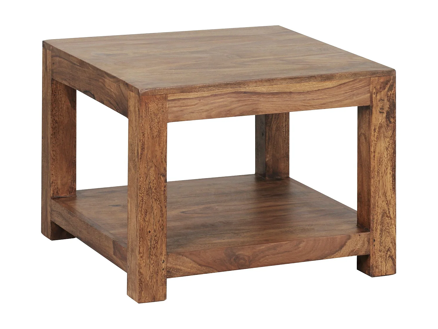 mesa de centro MUMBAI madera maciza Sheesham 60 x 60 cm mesa de salón diseño marrón oscuro estilo rústico mesa auxiliar