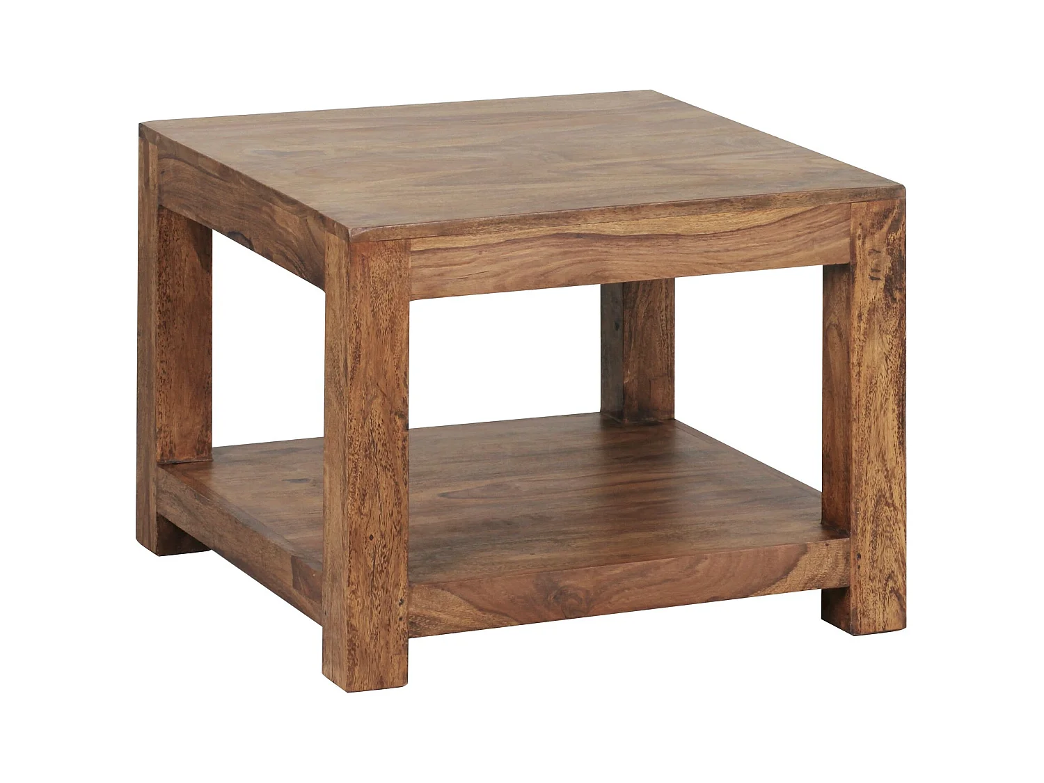 table basse MUMBAI bois massif Sheesham 60 x 60 cm table de salon design table d'appoint de style campagnard marron foncé