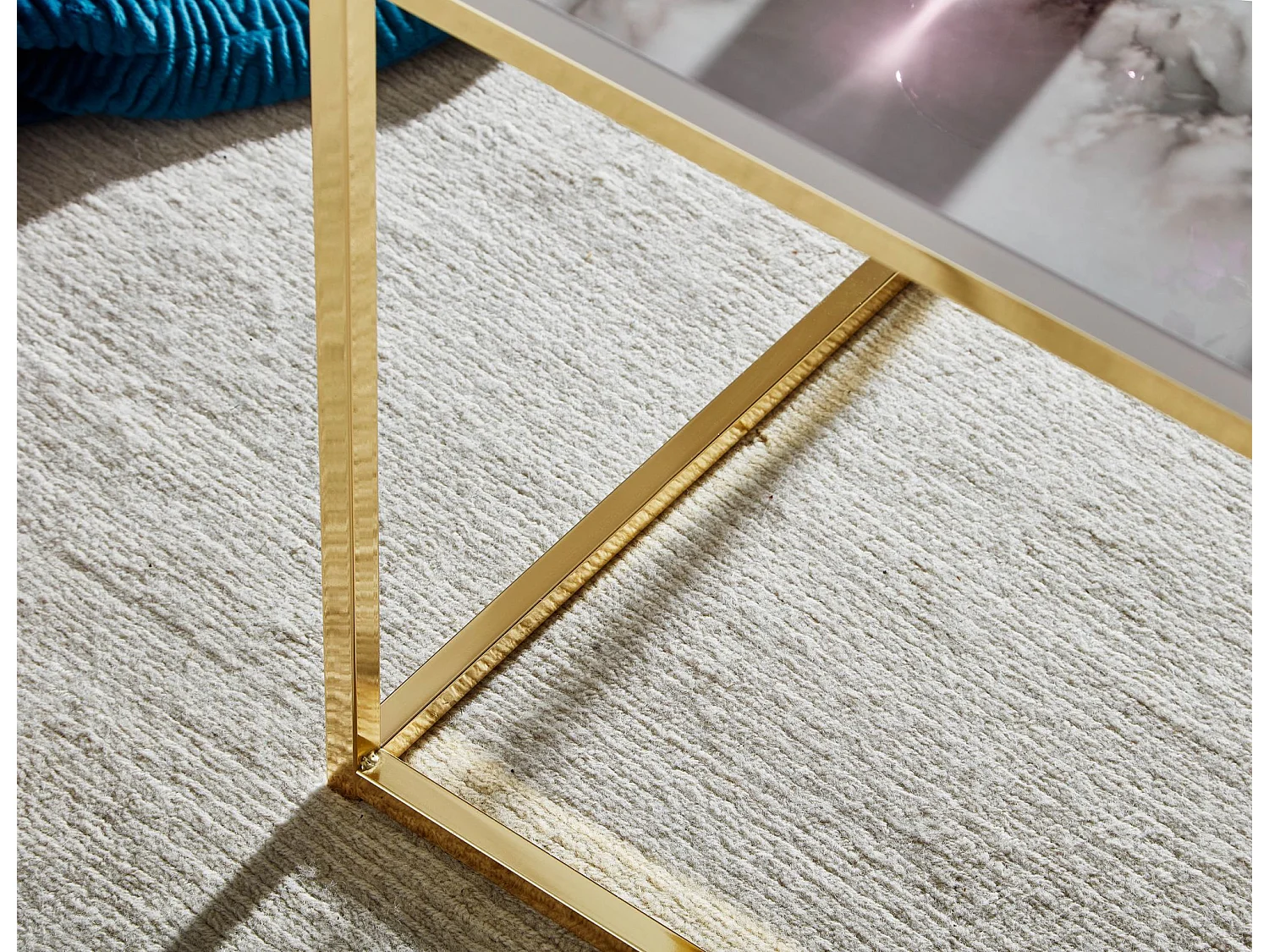 Tavolino da caffè 60x60x45 cm con aspetto marmoreo Tavolino quadrato bianco/oro | Tavolo soggiorno moderno | Tavolino da salotto Tavolo soggiorno