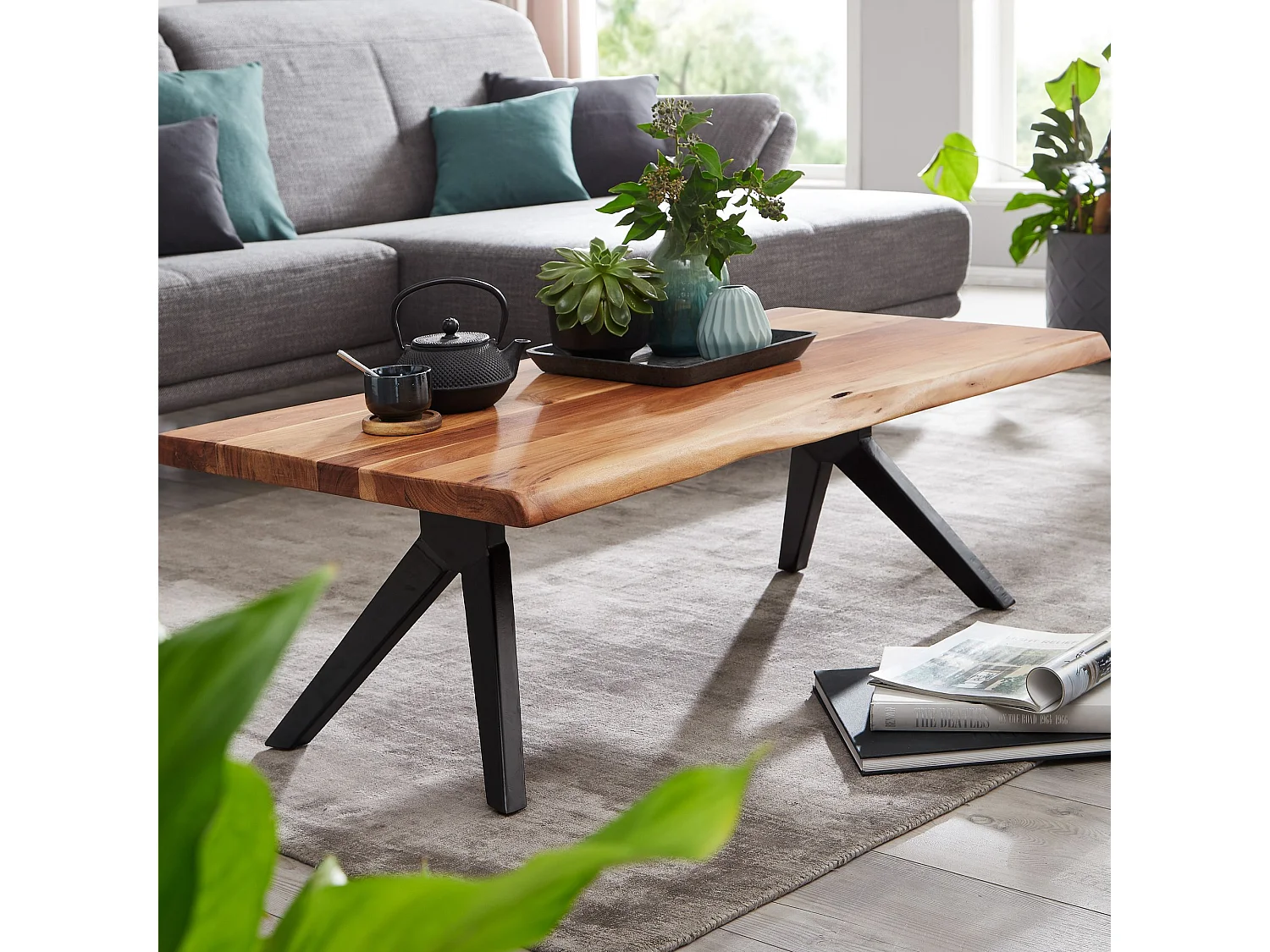 Table Basse  115X37X64 Cm Bois D'Acacia Massif