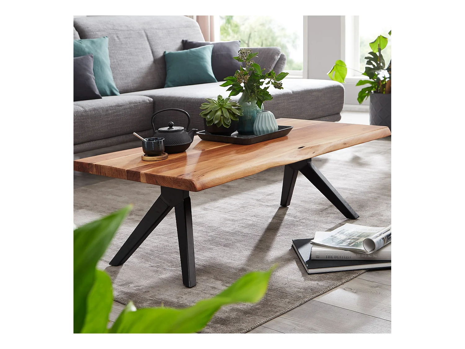 Table Basse  115X37X64 Cm Bois D'Acacia Massif