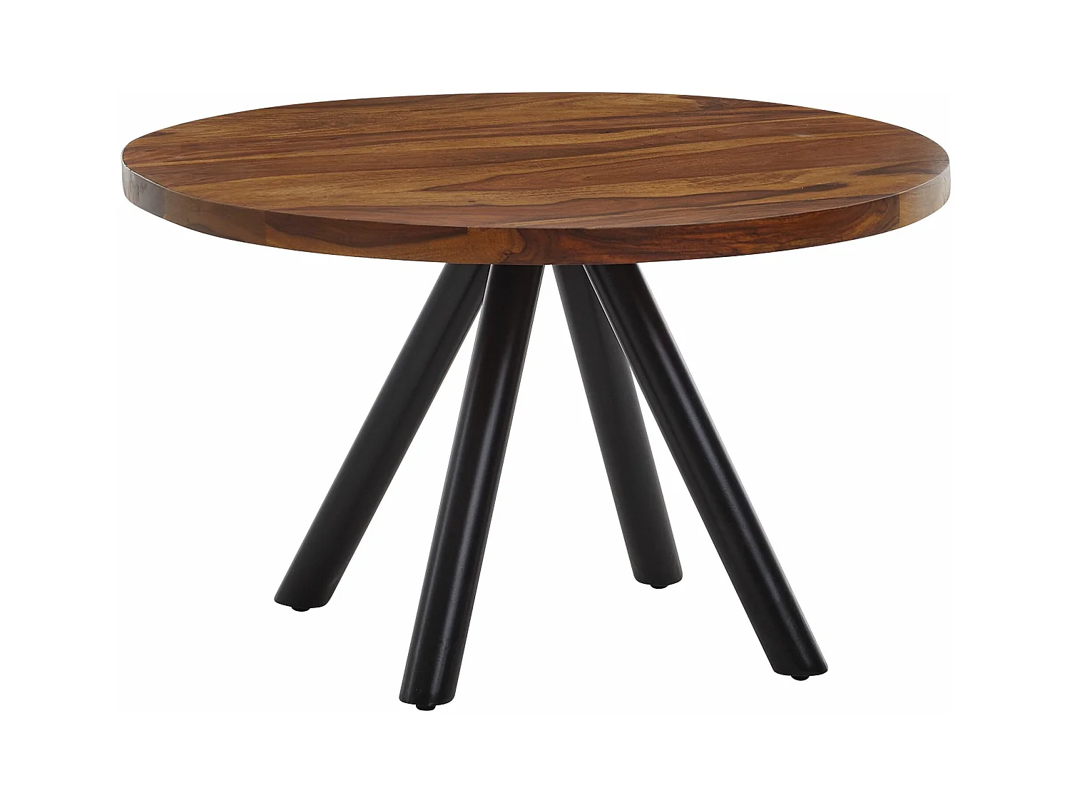 table basse 60x60x35 cm table basse en bois de sheesham massif / métal ronde | Table de salon design table basse solide | Petite table d'appoint salon moderne