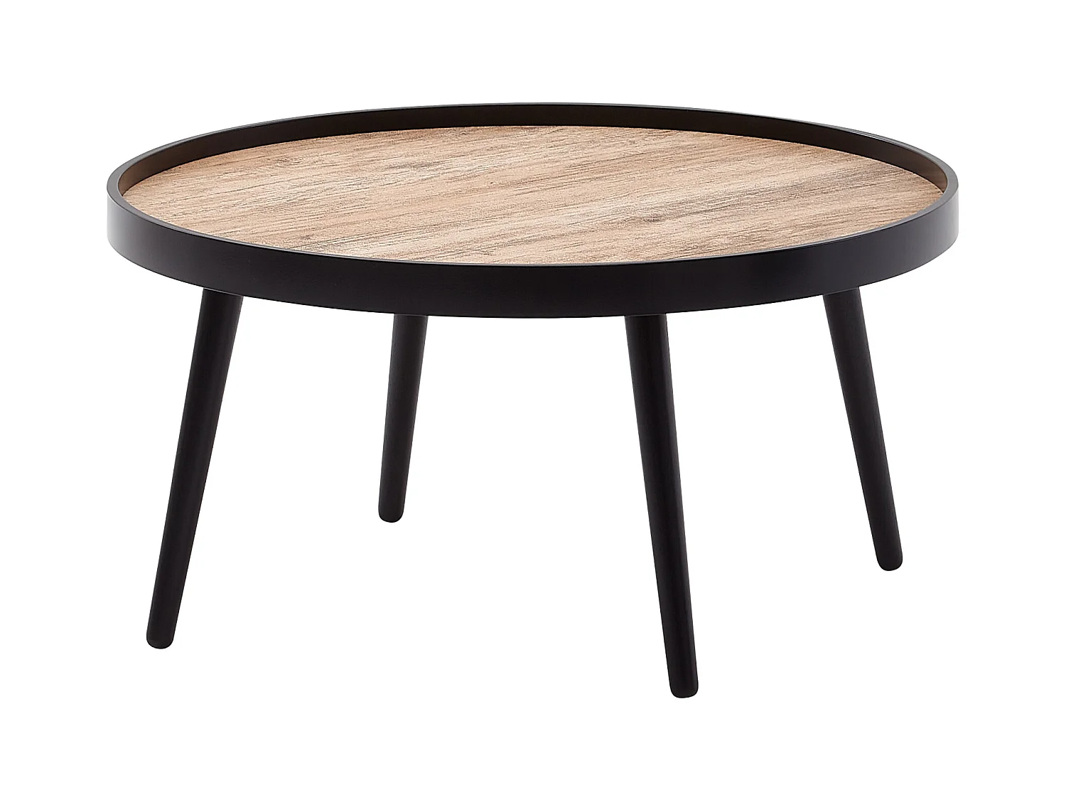 salontafel rond 76x76x40 cm zwart bruin salontafel modern | Ronde salontafel | Grote salontafel | Salontafel lounge tafel