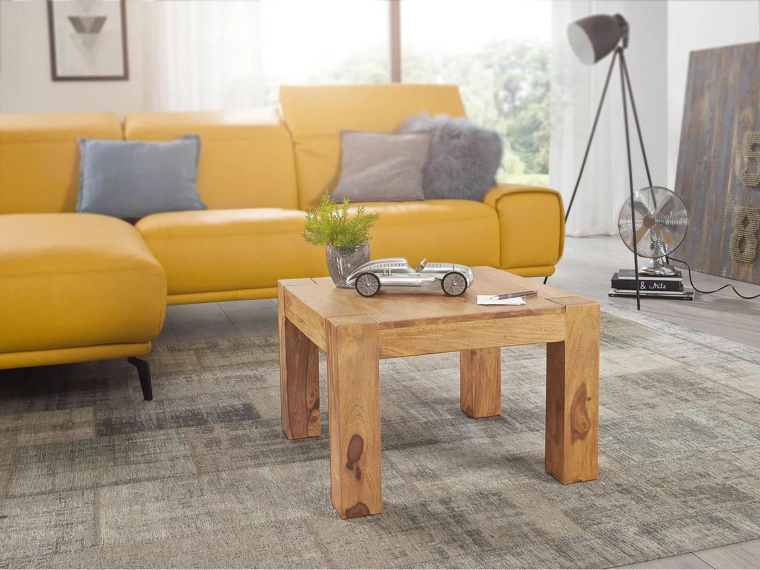 table basse en bois massif Acacia 60 cm de large table de salle à manger Table design de style