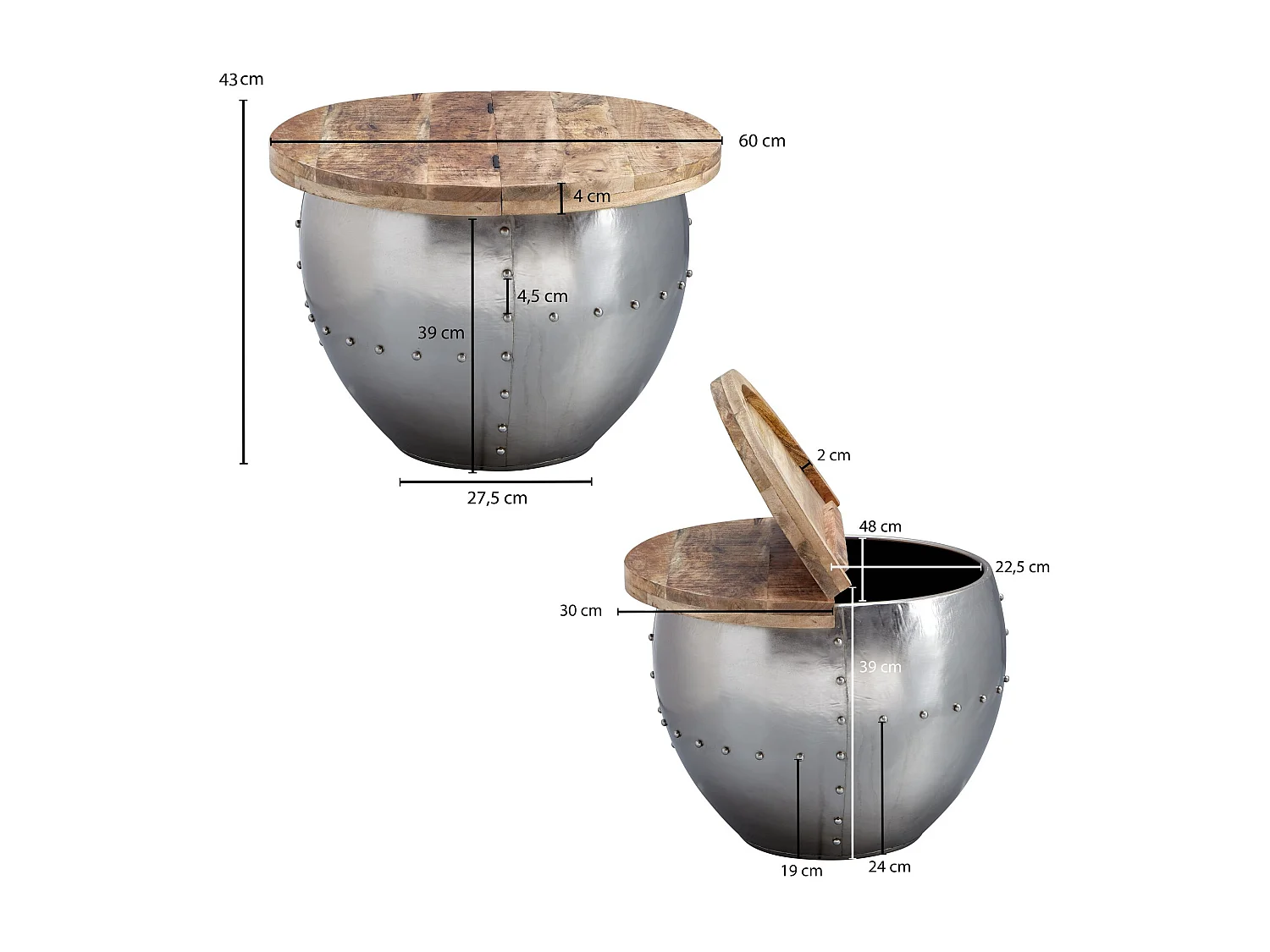 Mesa de centro decorativa.