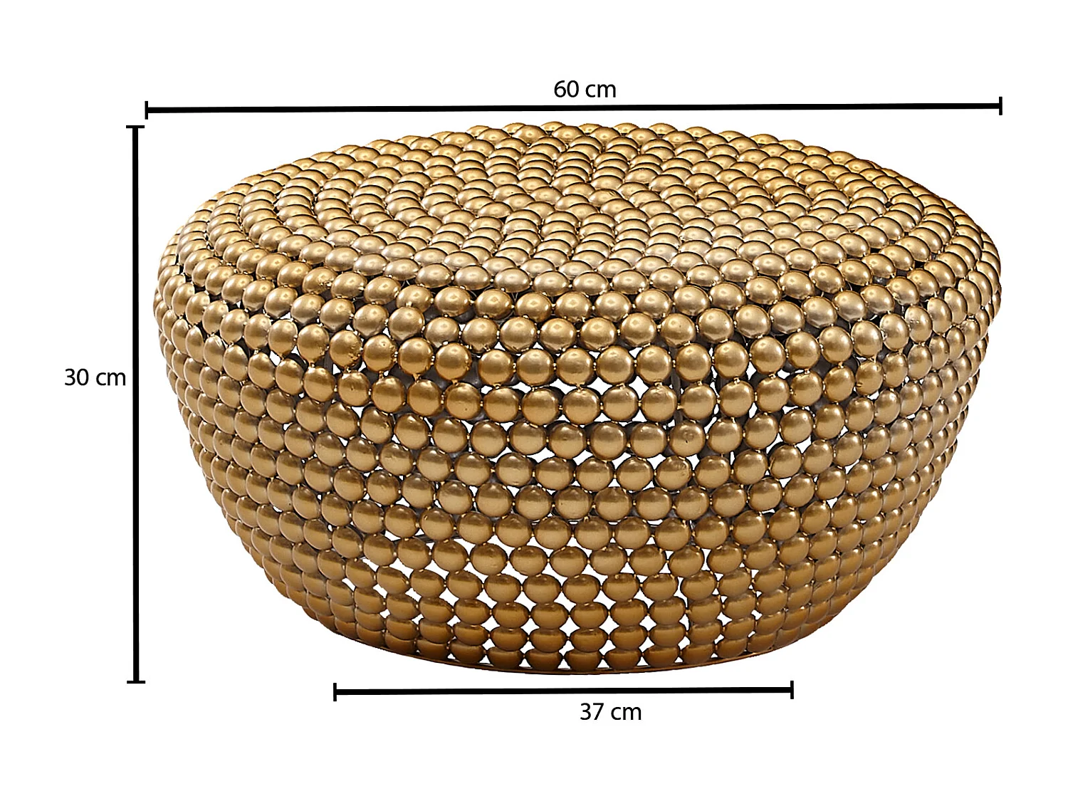 table basse aluminium or 60x60x30 cm table de salon métal ronde | Table basse design aluminium