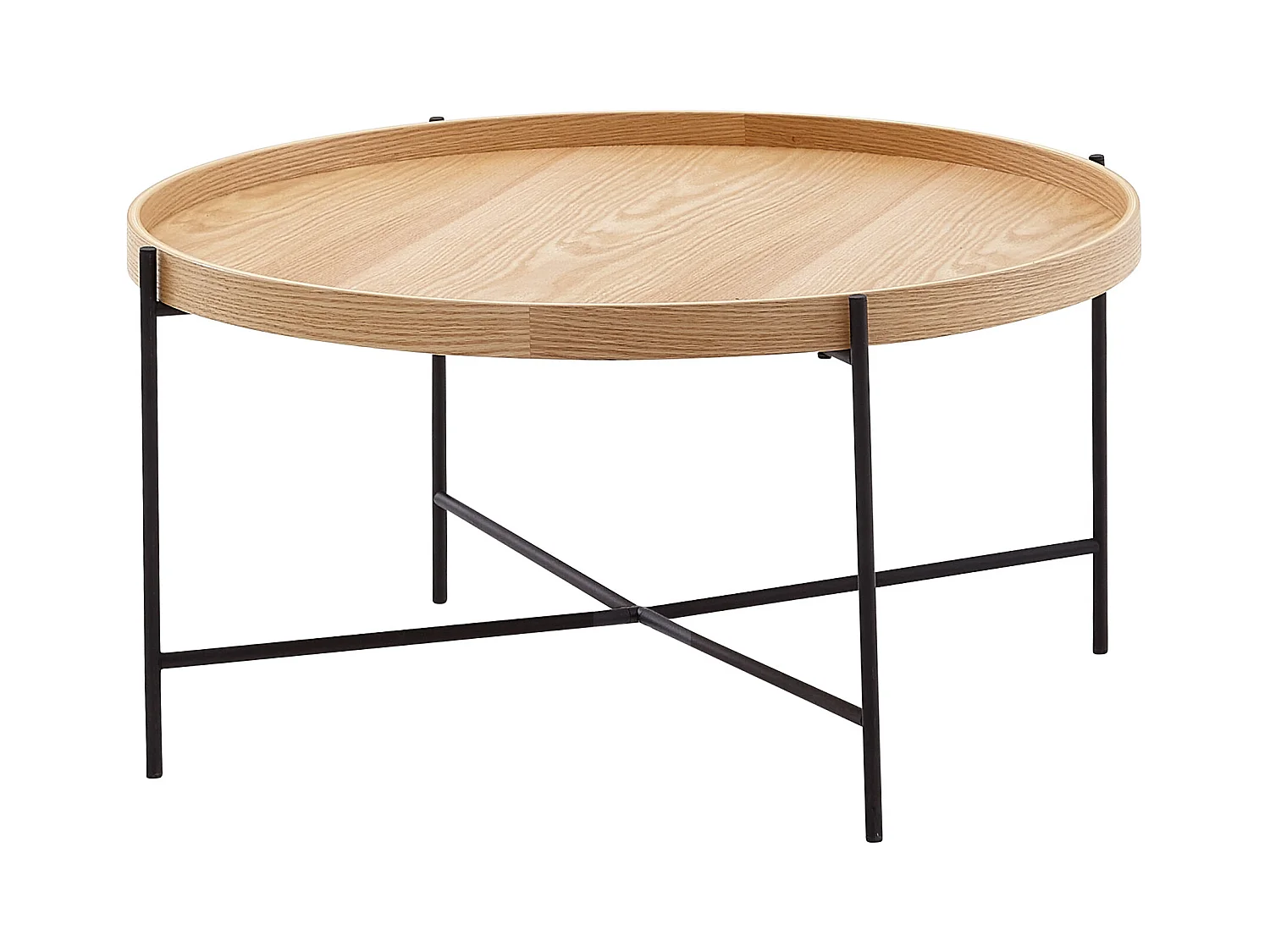 table basse 78x78x40 cm table basse bois / métal table de salon chêne | Table de chambre design ronde moderne | Table basse en bois | Table de salon