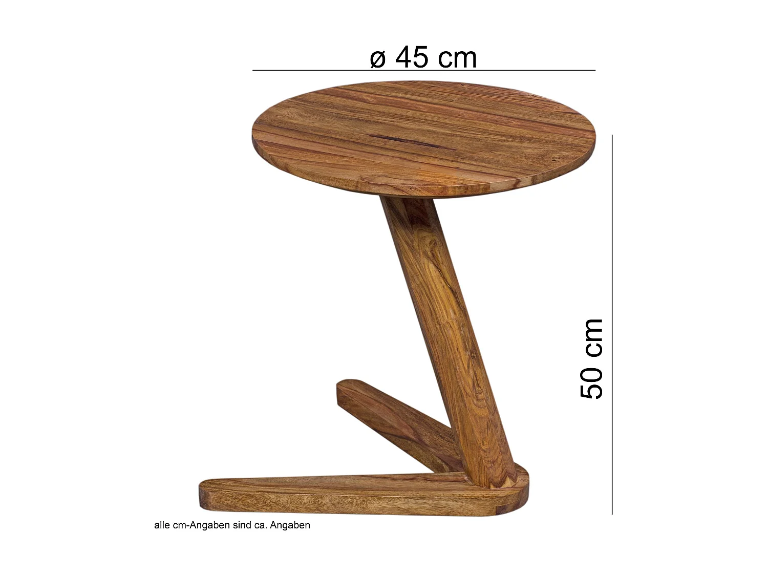table d'appoint BOHA table de salon design en bois massif de sheesham 45 x 45 cm table de chevet