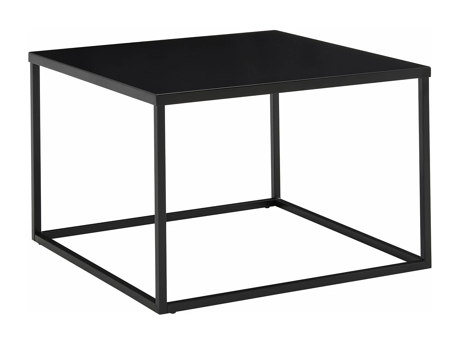 Koffietafel Metaal 60x60x40 cm Vierkante Salontafel Zwart | Tafel Woonkamer Industrieel | Kleine Bijzettafel Woonkamertafel