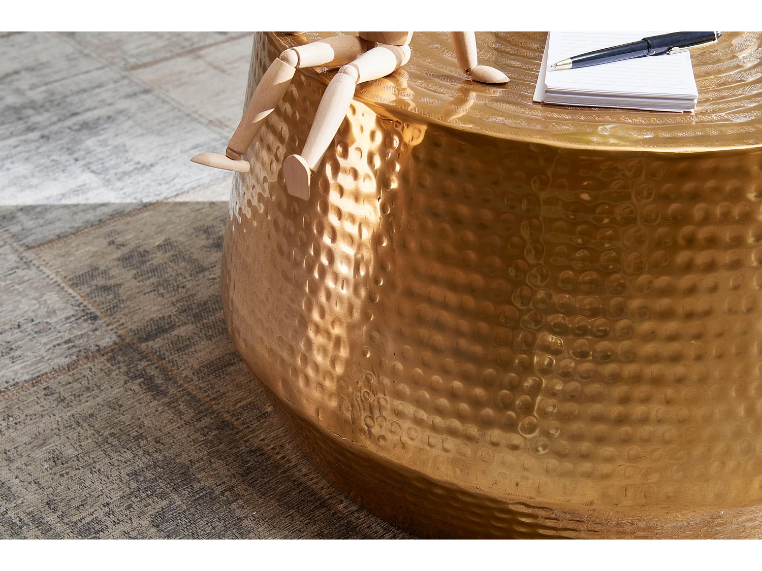 Table Basse  Mahesh 60X36X60 Cm Table D'Appoint En Aluminium Rond Oriental | Table Basse