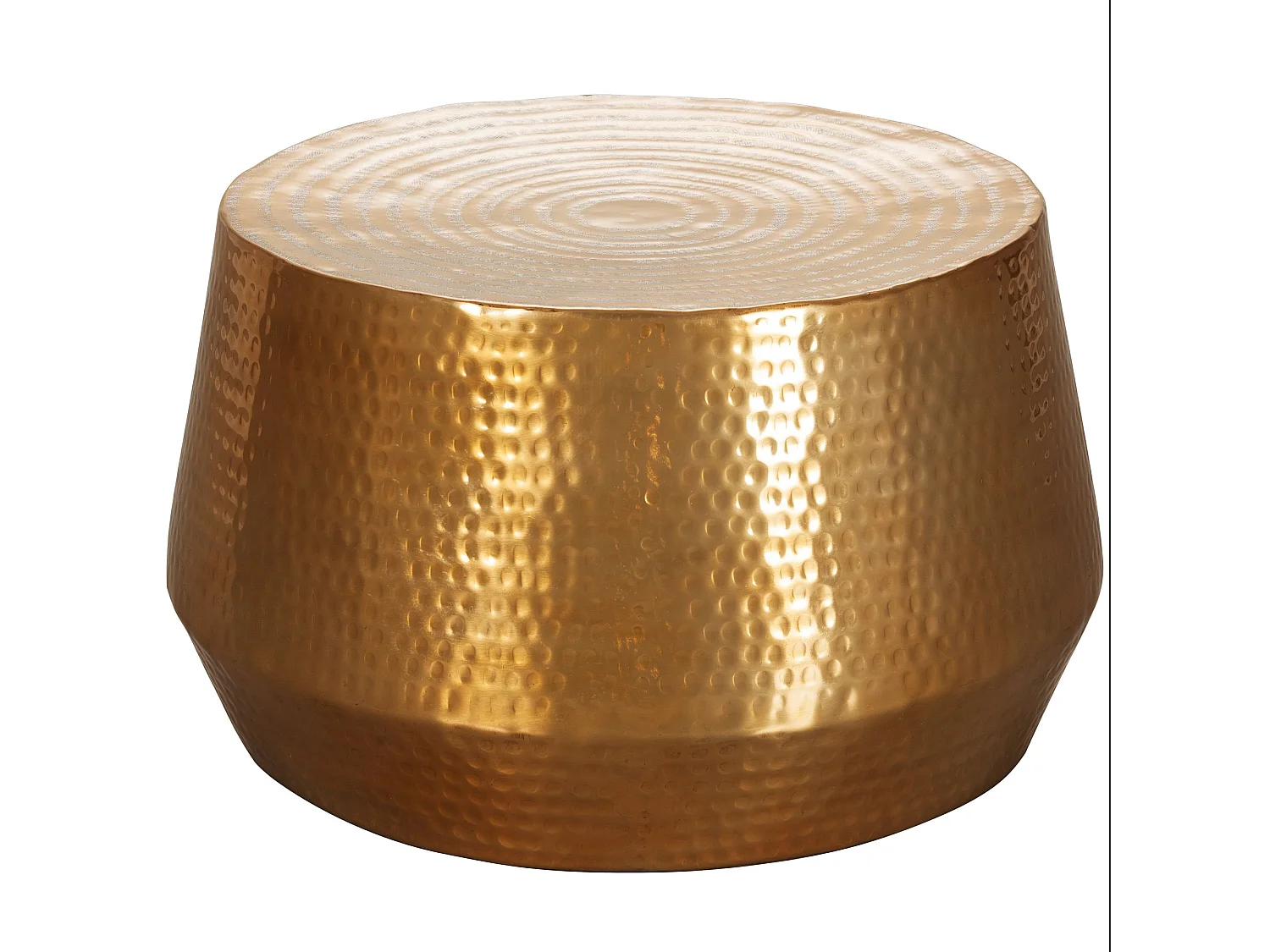 salontafel MAHESH 60x36x60 cm aluminium bijzettafel Gold Oriental round | Plat gehamerd