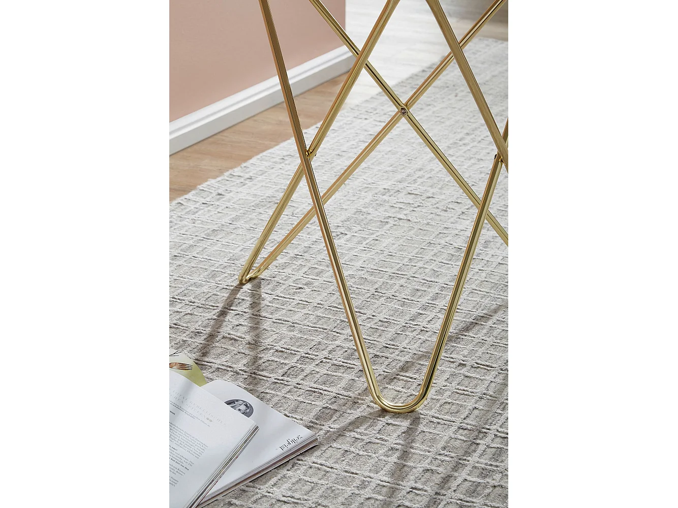 design aspect marbre blanc rond Ø55 cm structure métal doré | Petite table de salon table
