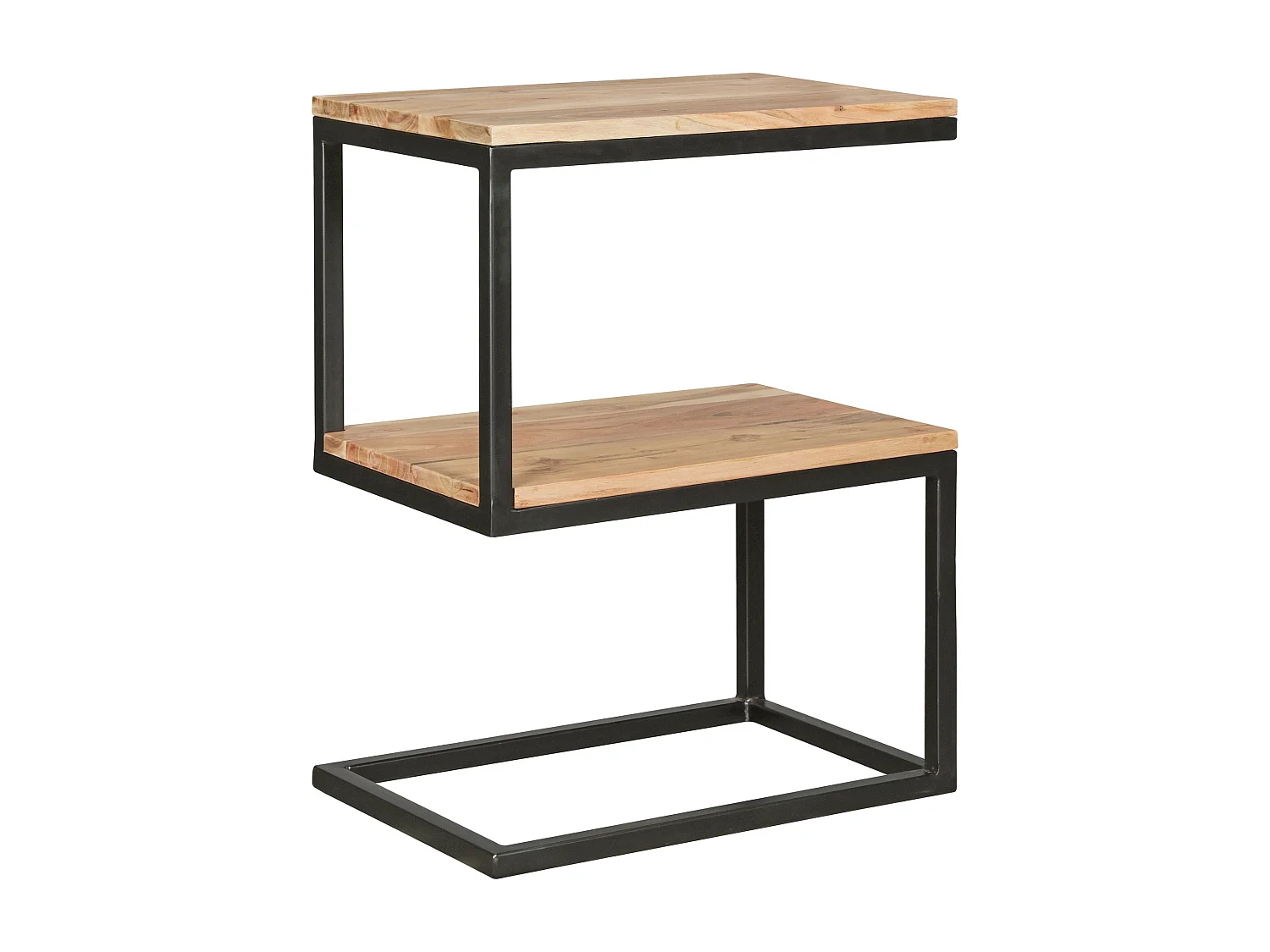 tafel AKOLA S-vorm massief hout acacia / metaal 45 x 60