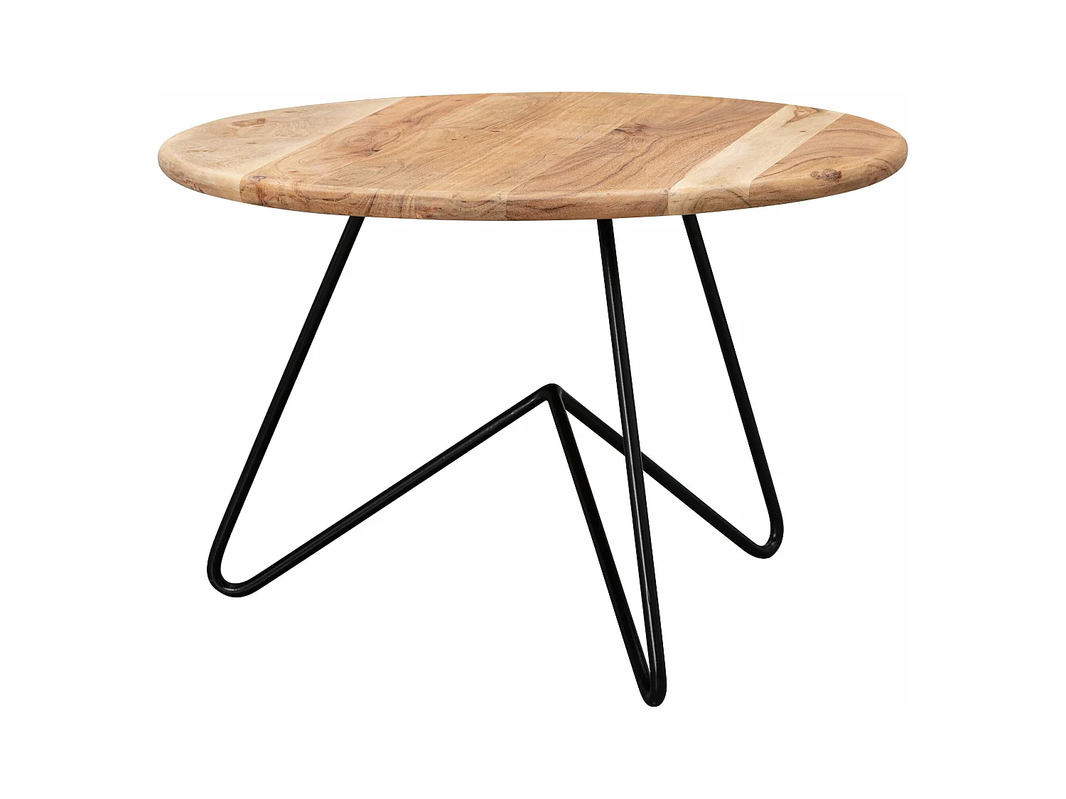 Table basse  60x39,5x60 cm  en bois massif / métal acacia