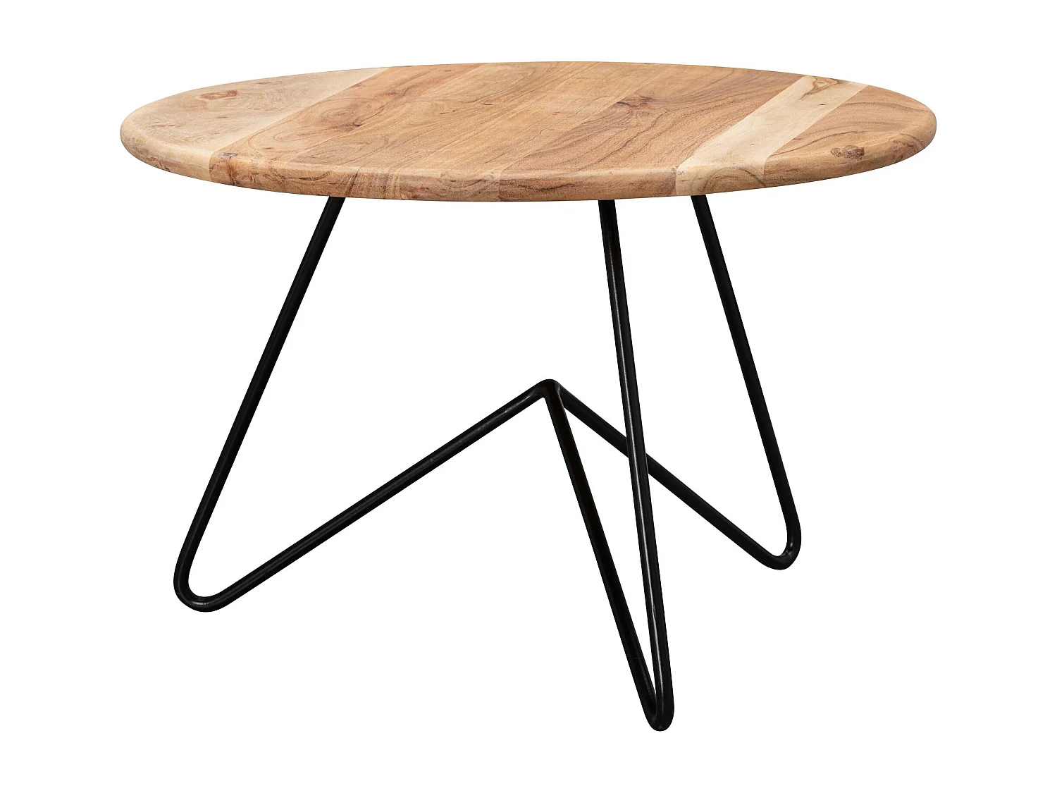 Table basse  60x39,5x60 cm  en bois massif / métal acacia