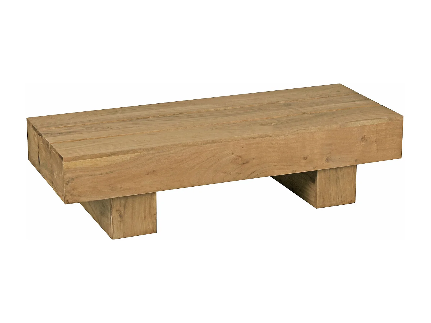 table basse en bois massif d'acacia 120 cm de large table de salon design marron foncé table