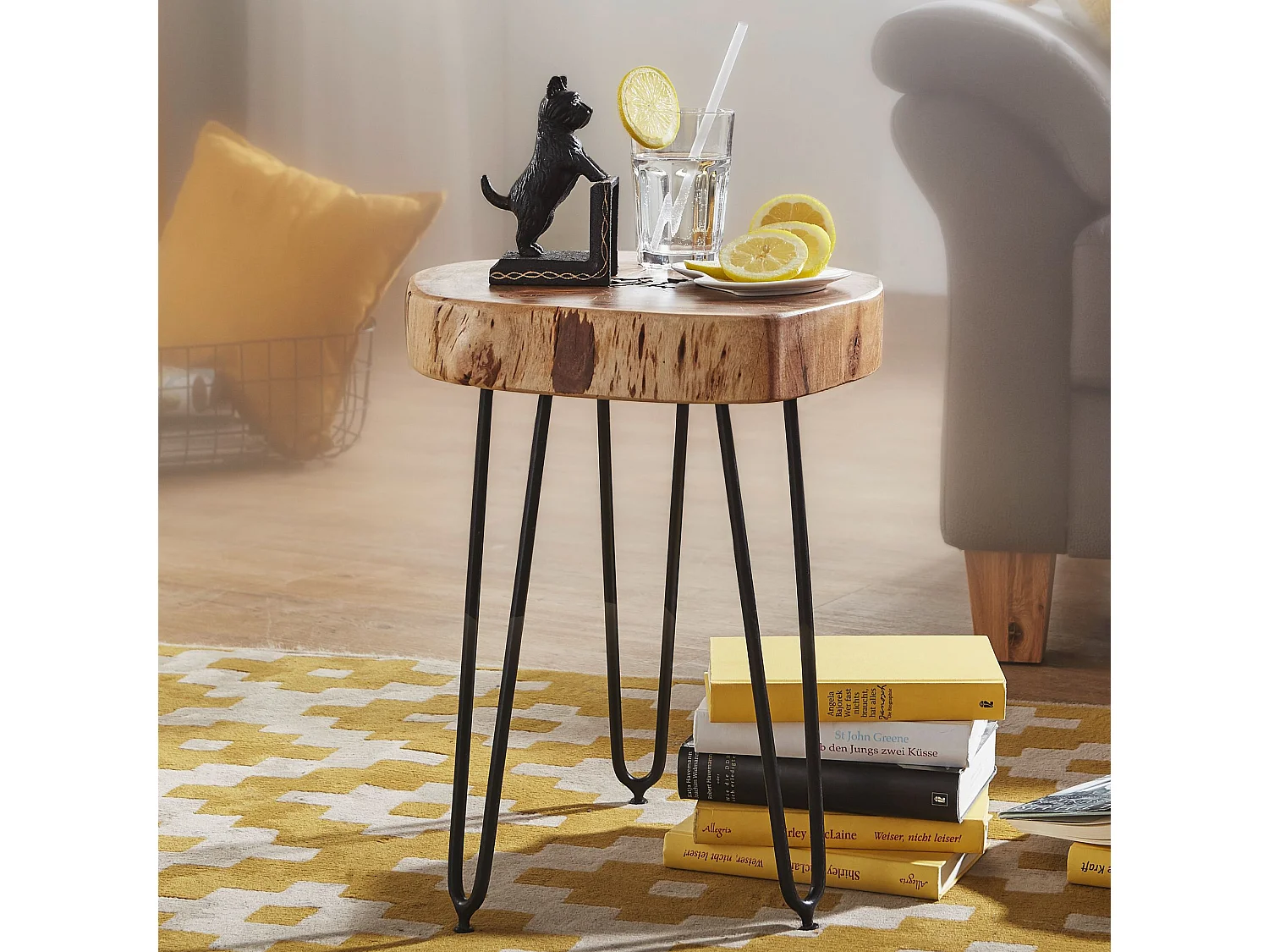 table d'appoint en bois d'acacia massif BAGLI 35 x 35 cm