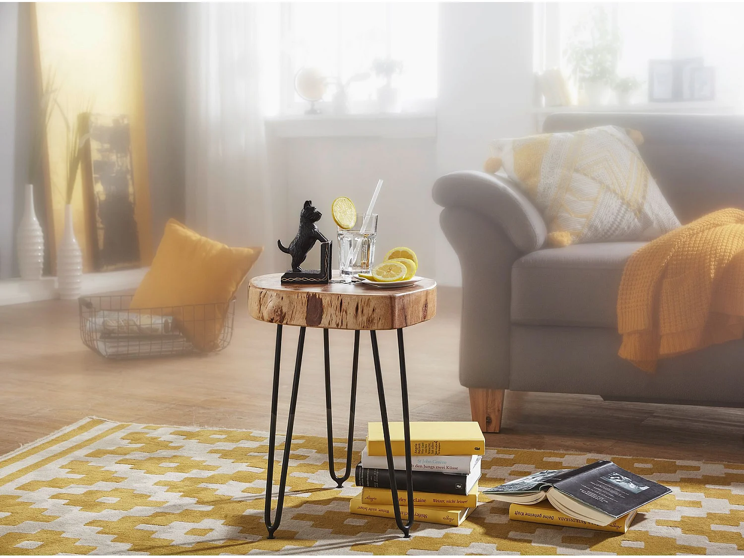 table d'appoint en bois d'acacia massif BAGLI 35 x 35 cm