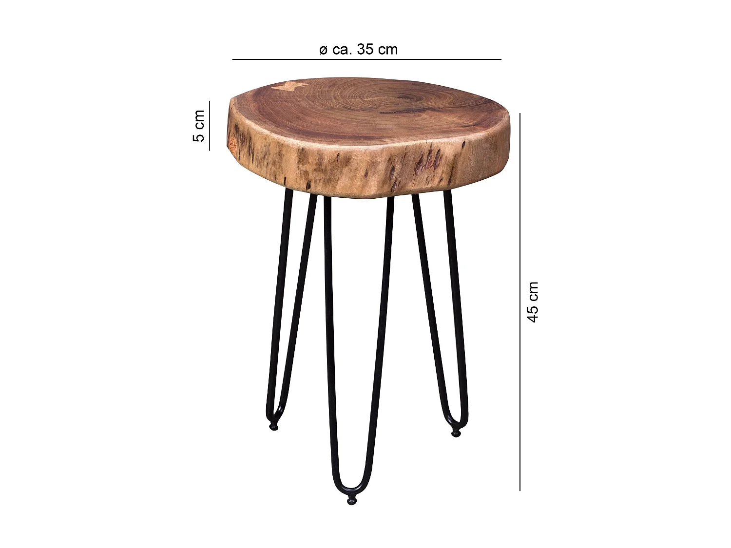 table d'appoint en bois d'acacia massif BAGLI 35 x 35 cm