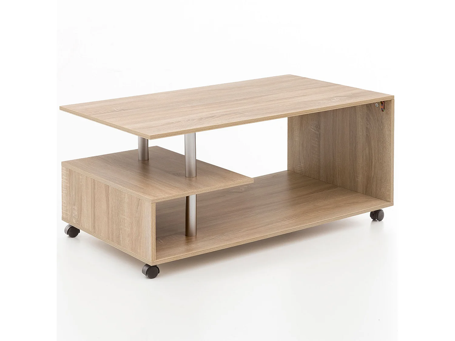 Tavolino di design WL5.735 105 x 48,5 x 60 cm Sonoma Girevole con rotelle | Tavolino da caffè Tavolino da caffè | Tavolino con contenitore