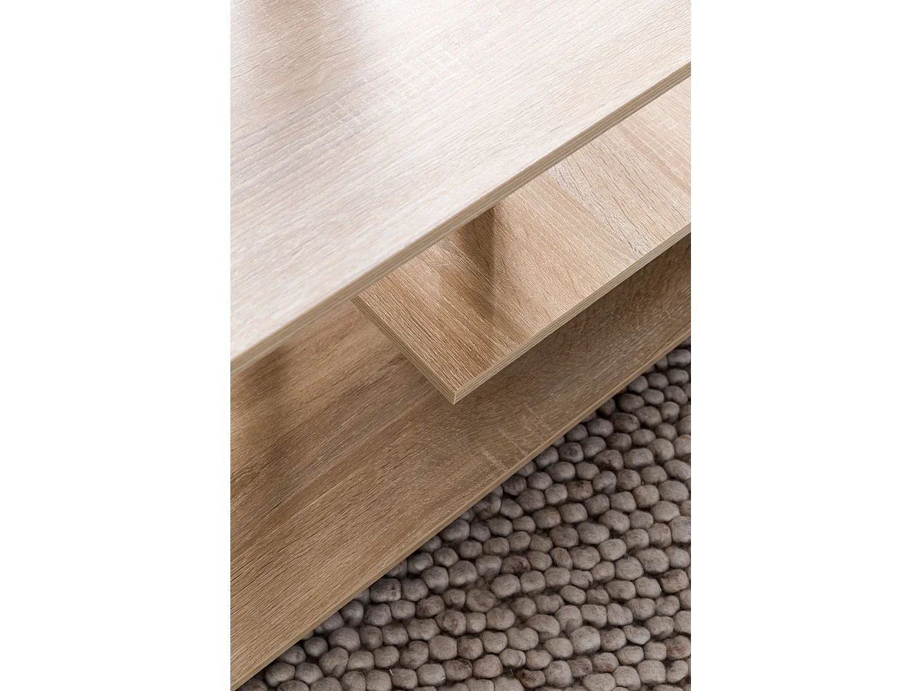 Tavolino di design WL5.735 105 x 48,5 x 60 cm Sonoma Girevole con rotelle | Tavolino da caffè Tavolino da caffè | Tavolino con contenitore