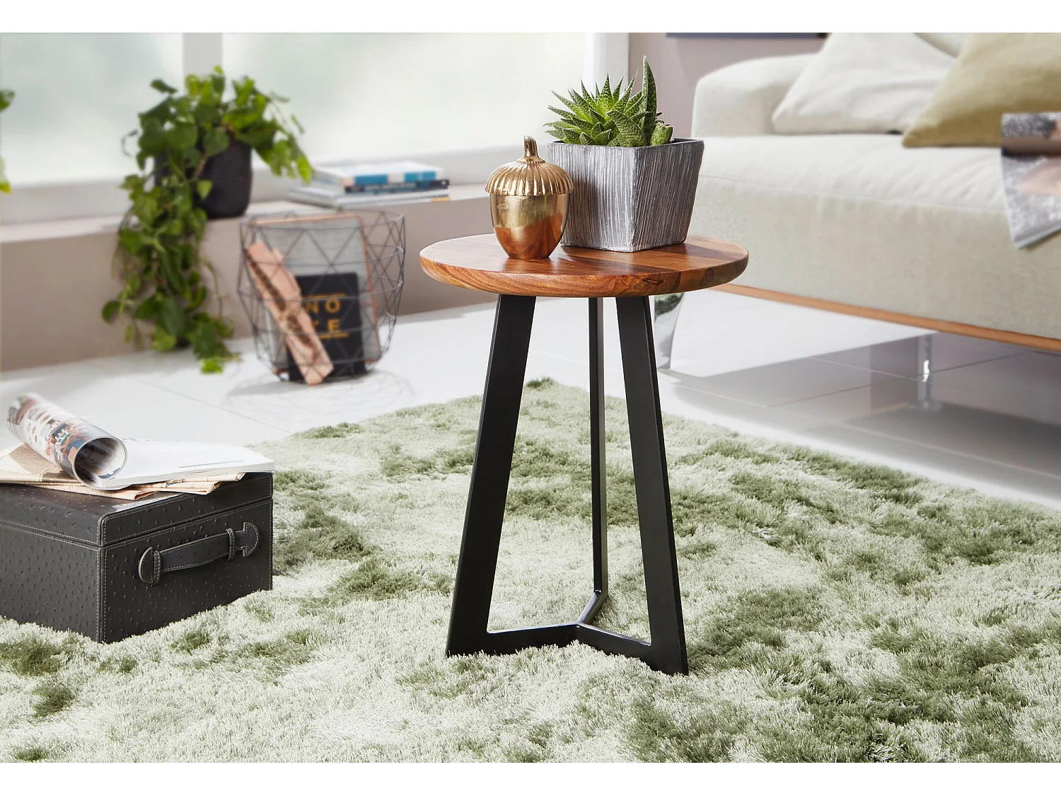 table d'appoint 35 x 37 x 35 cm WL5.665 Table basse en bois de Sheesham | Salon en bois véritable