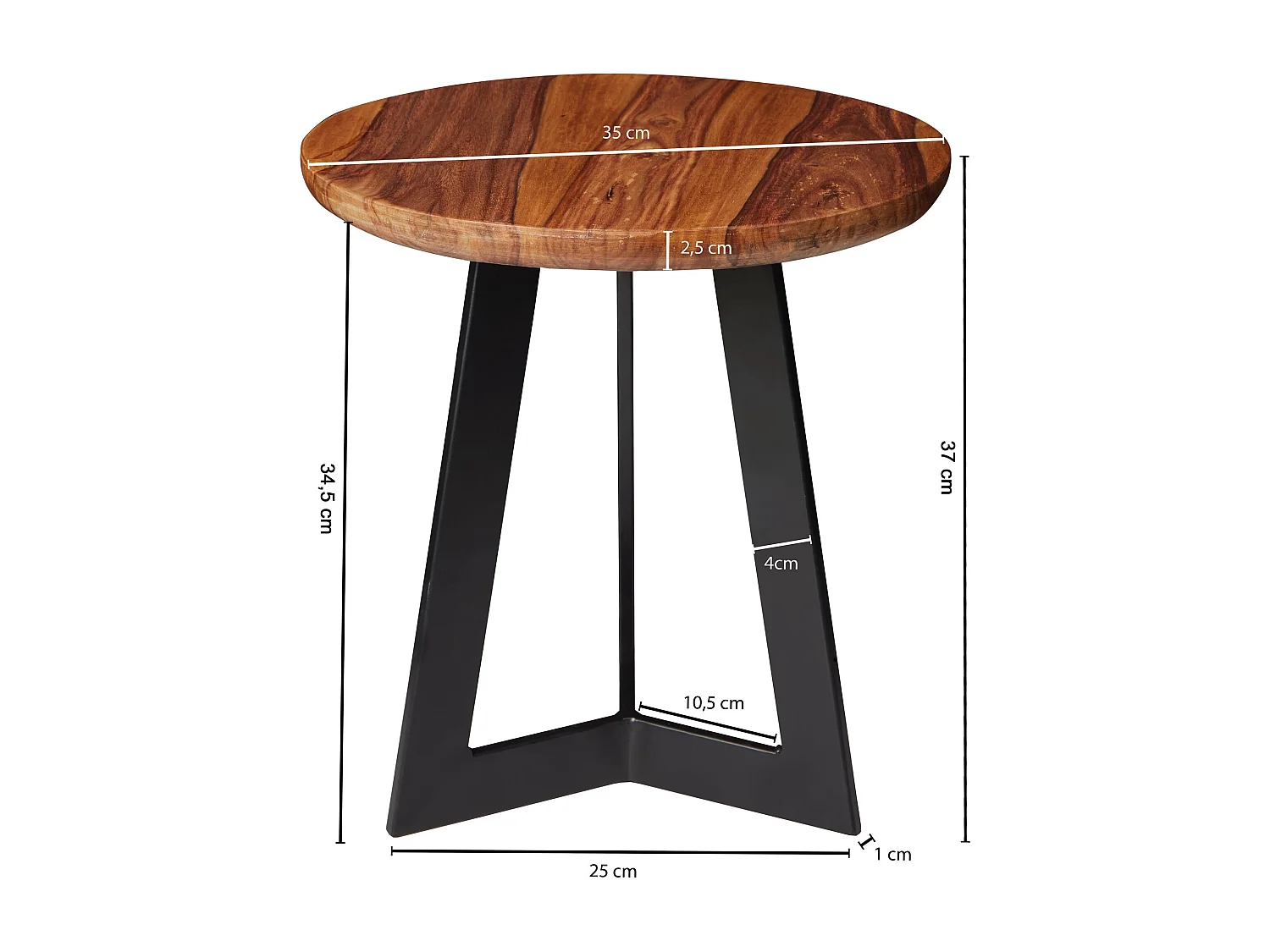 Bijzettafel Sheesham Hout Metalen Industriële bijzettafel