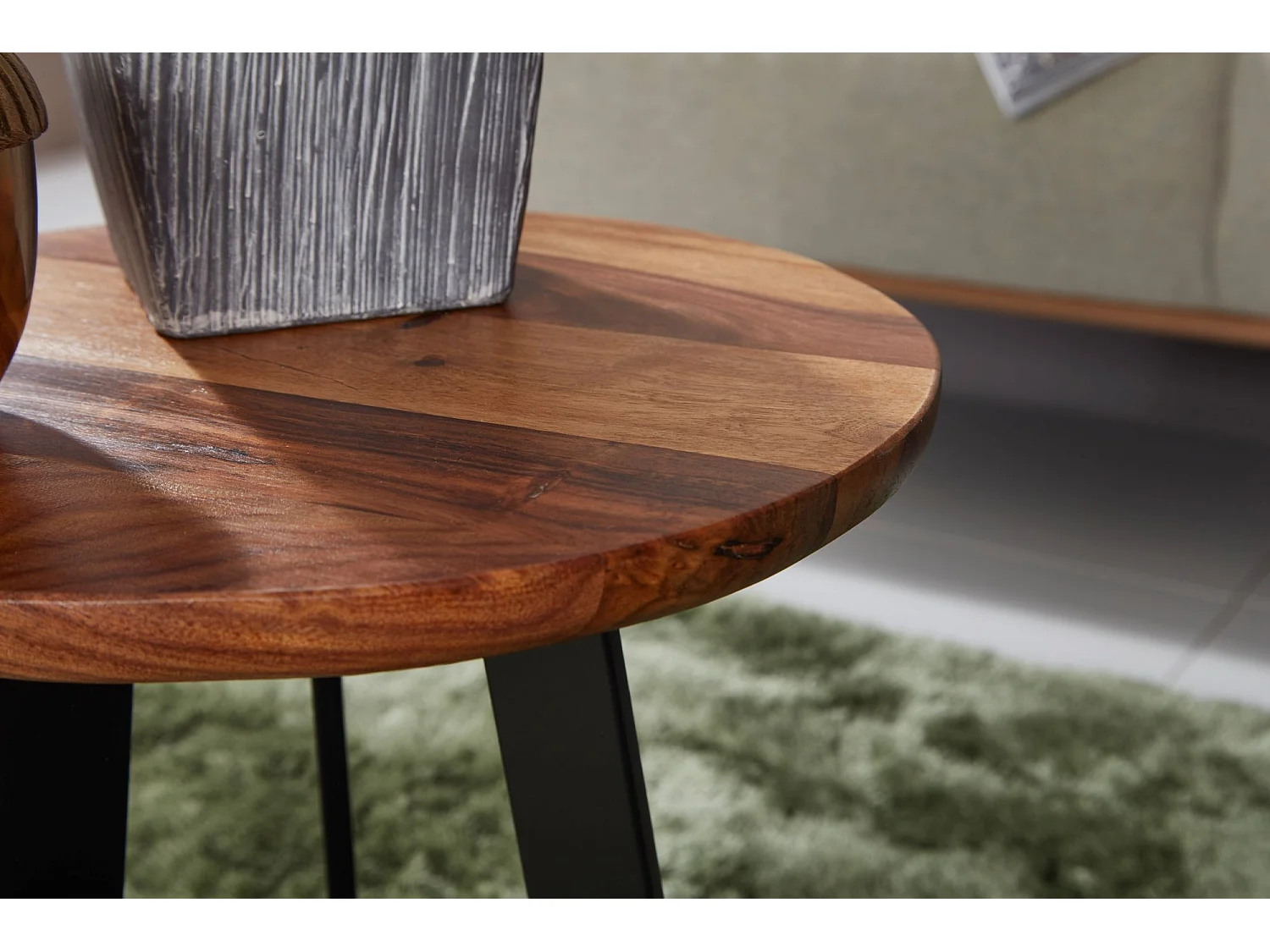 Bijzettafel Sheesham Hout Metalen Industriële bijzettafel