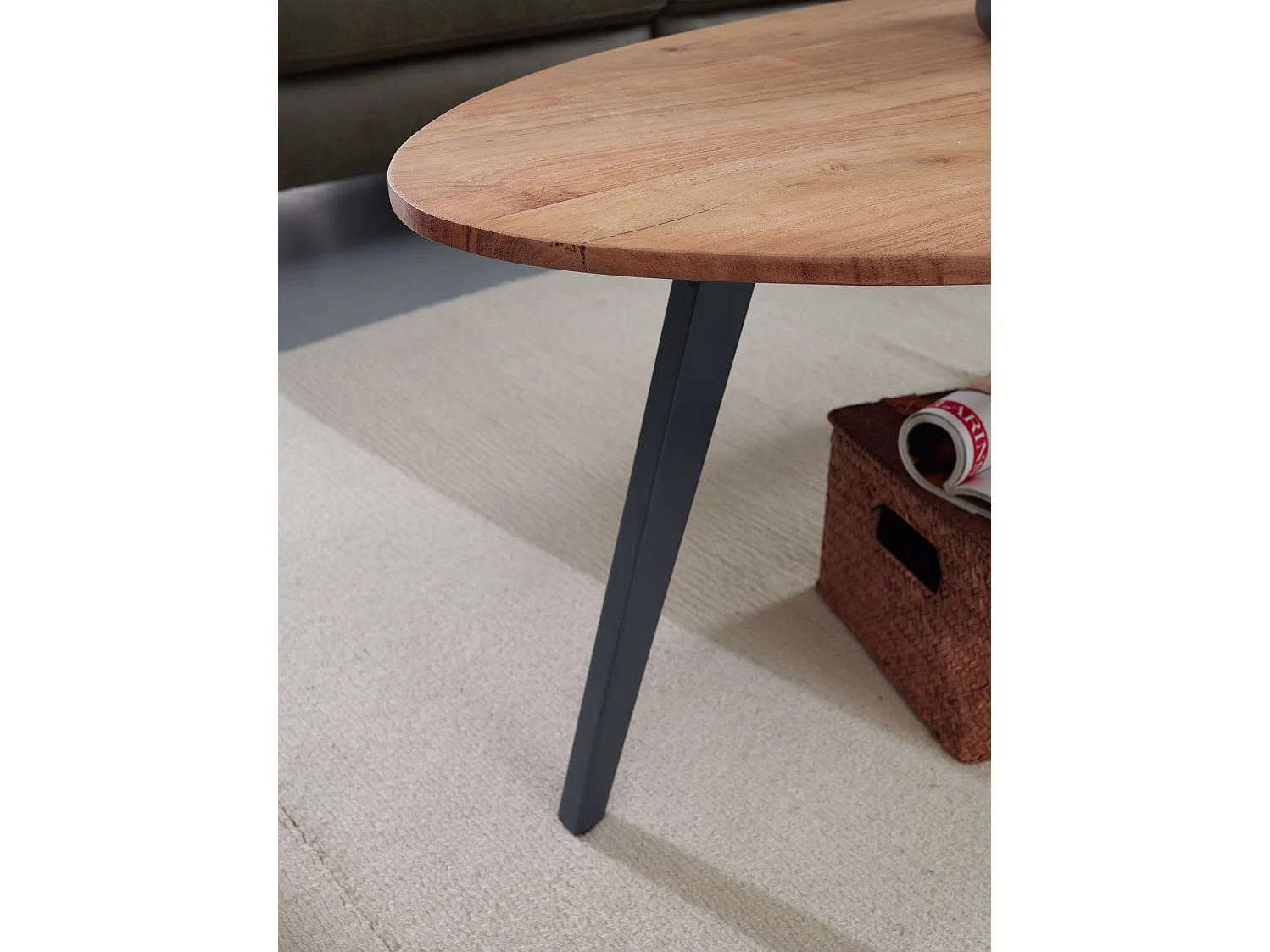 tavolino in legno massiccio di acacia 110 x 45 x 60 cm tavolino a forma di rene | Tavolino moderno