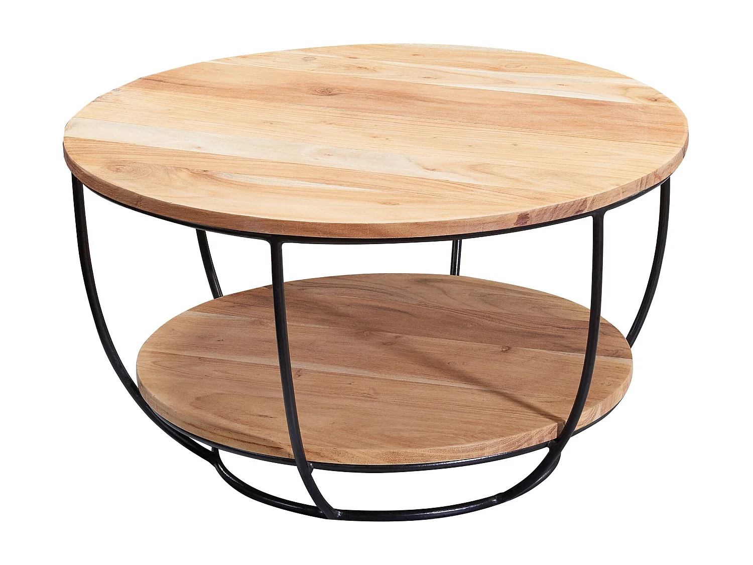 Couchtisch 60x34,5x60 cm Akazie Massivholz / Metall