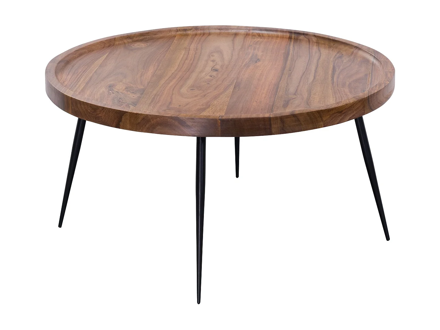 Table basse de BHARU 75x39x75 cm Table de canapé Sheesham en bois massif / métal | Table de salon