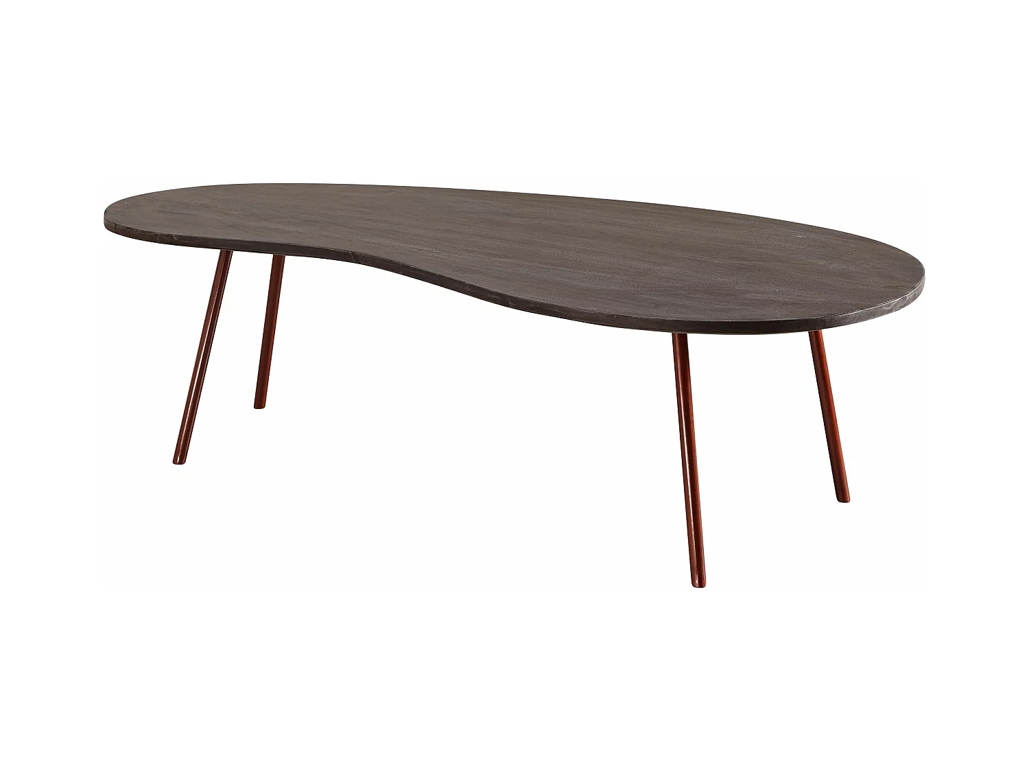 Table Basse Design Jai 122X34,5X63 Cm En Acacia Avec Pieds En Métal Cuivre | Table De
