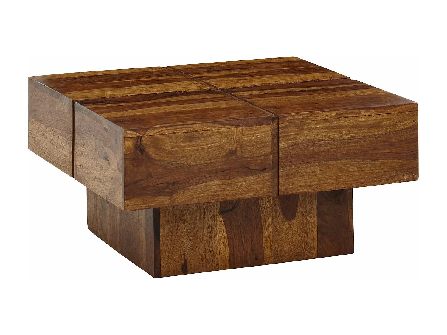 table basse 57,5x57,5x30 cm table basse en bois de sesham massif carré | Table de salon design