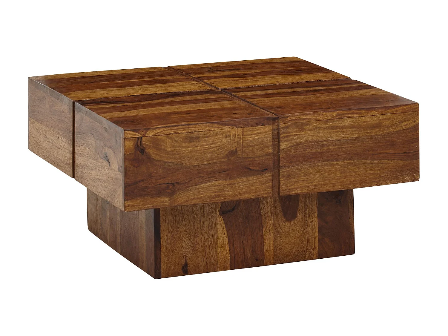 Couchtisch 57,5x57,5x30 cm Sheesham Massivholz Sofatisch