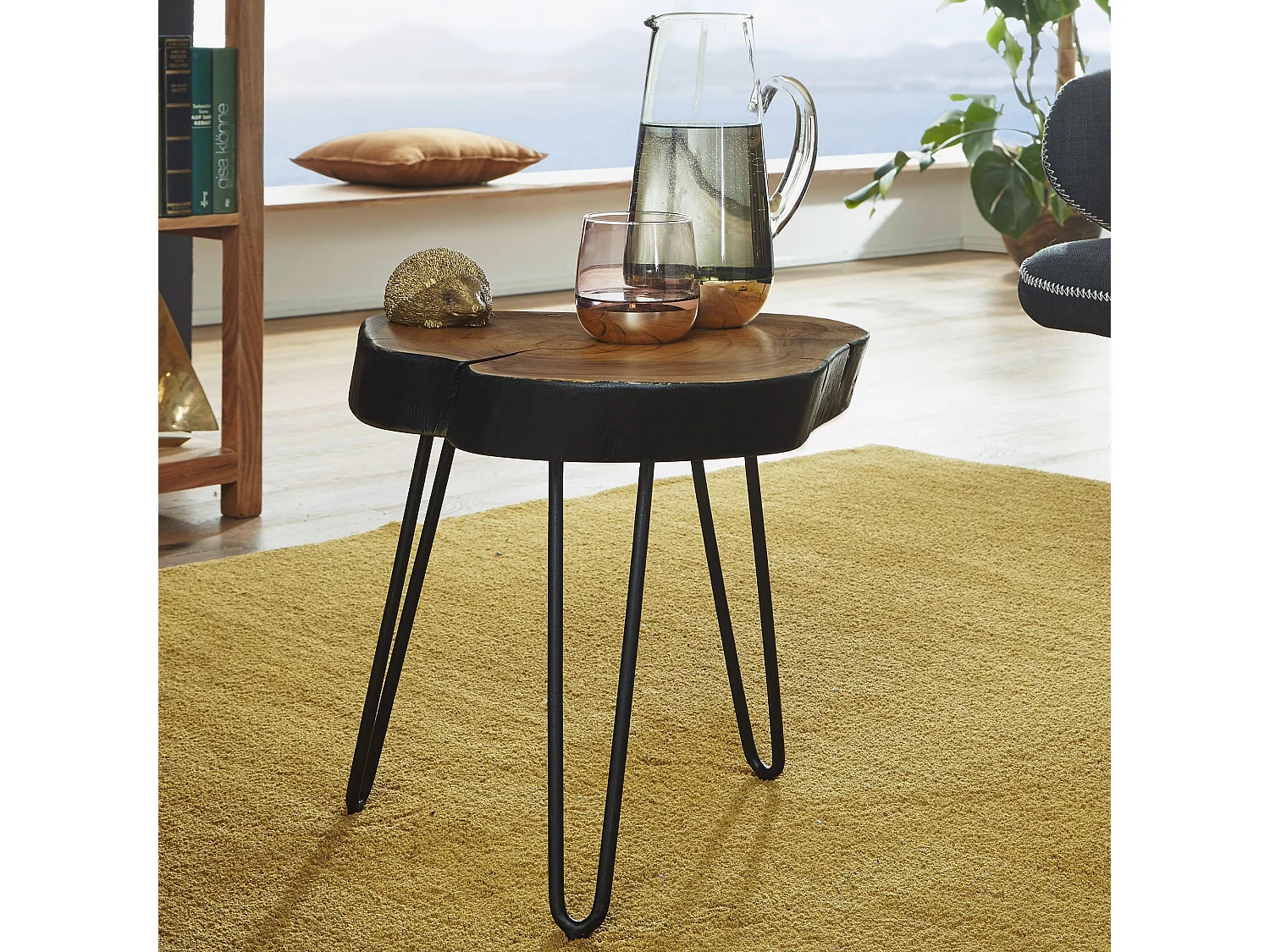 table d'appoint en bois de sheesham massif BAGLI 35 x 35 cm table de salon table d'appoint solide
