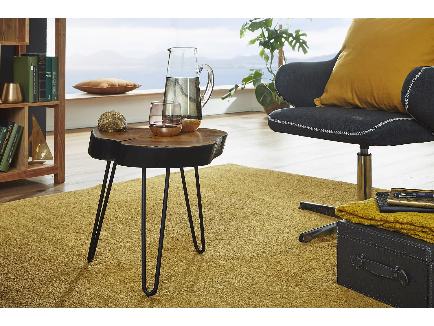 table d'appoint en bois de sheesham massif BAGLI 35 x 35 cm table de salon table d'appoint solide