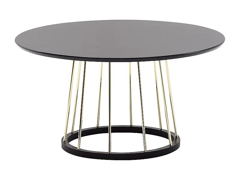 table basse ronde 80x80x42 cm table basse or noir métal moderne | Table de salon ronde Table de