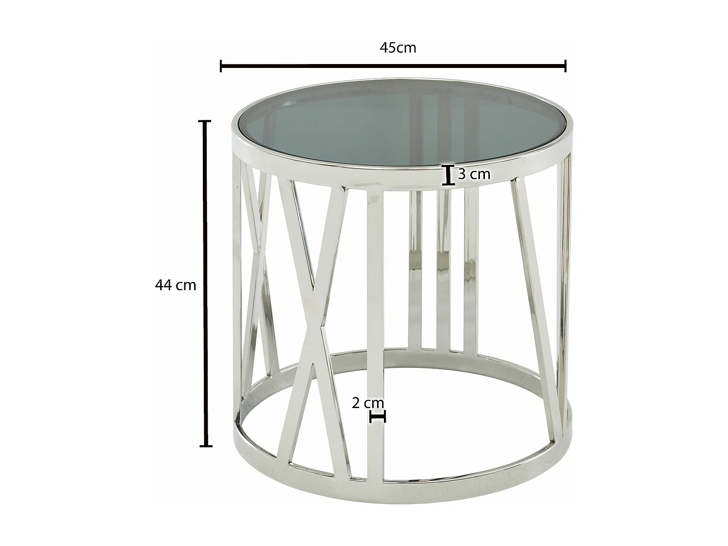 Table Basse de Salon Mango Bois Massif et Métal 60x60x36 cm Ronde | Petite Table de Canapé Noir |