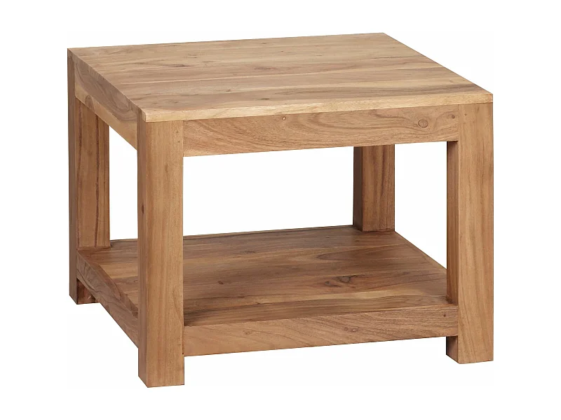 table basse MUMBAI en bois massif d'acacia 60 x 60 cm table de salon design table d'appoint de