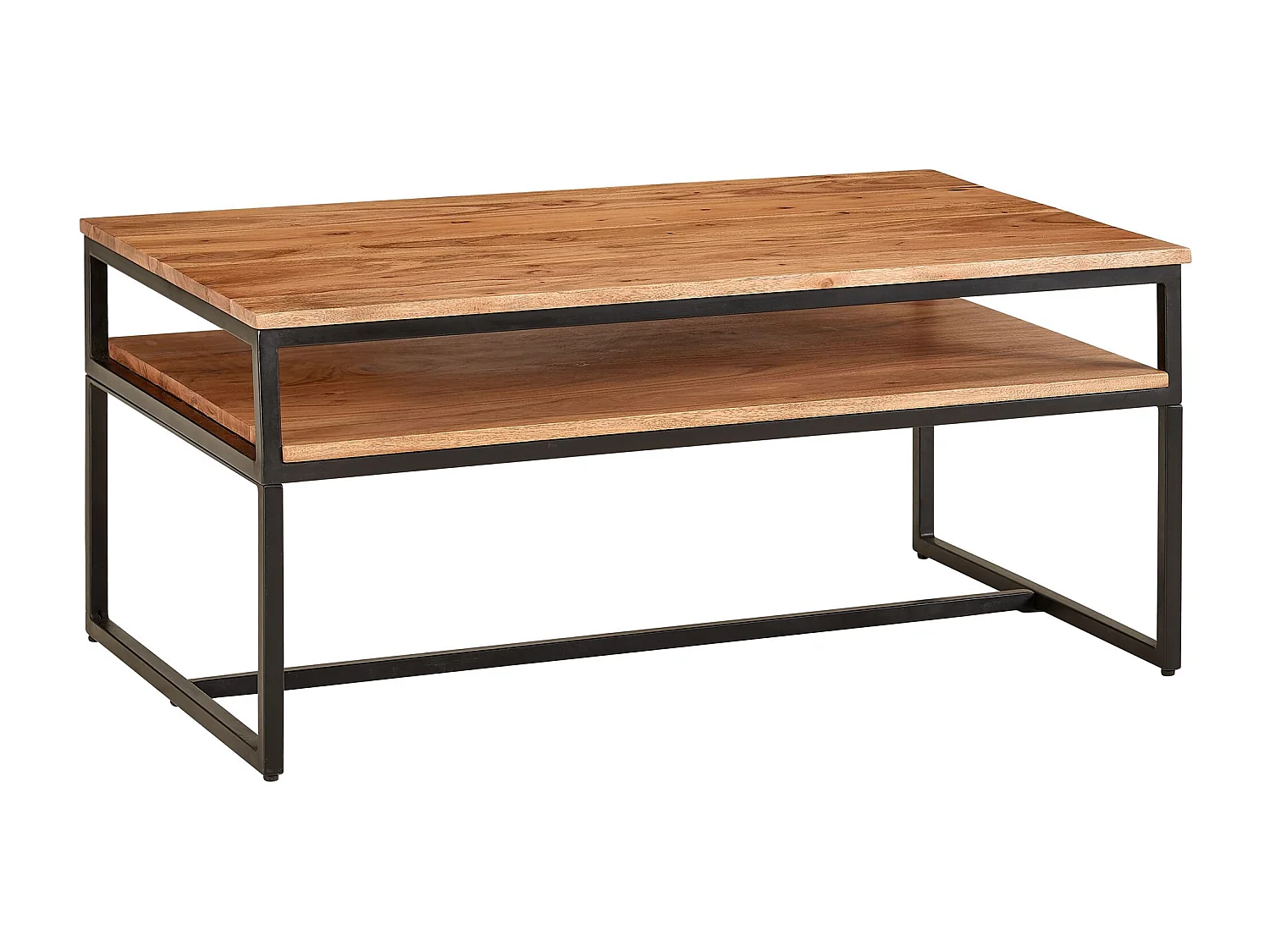 table basse 100x60x45 cm table basse bois massif métal table de salon acacia | Table de chambre