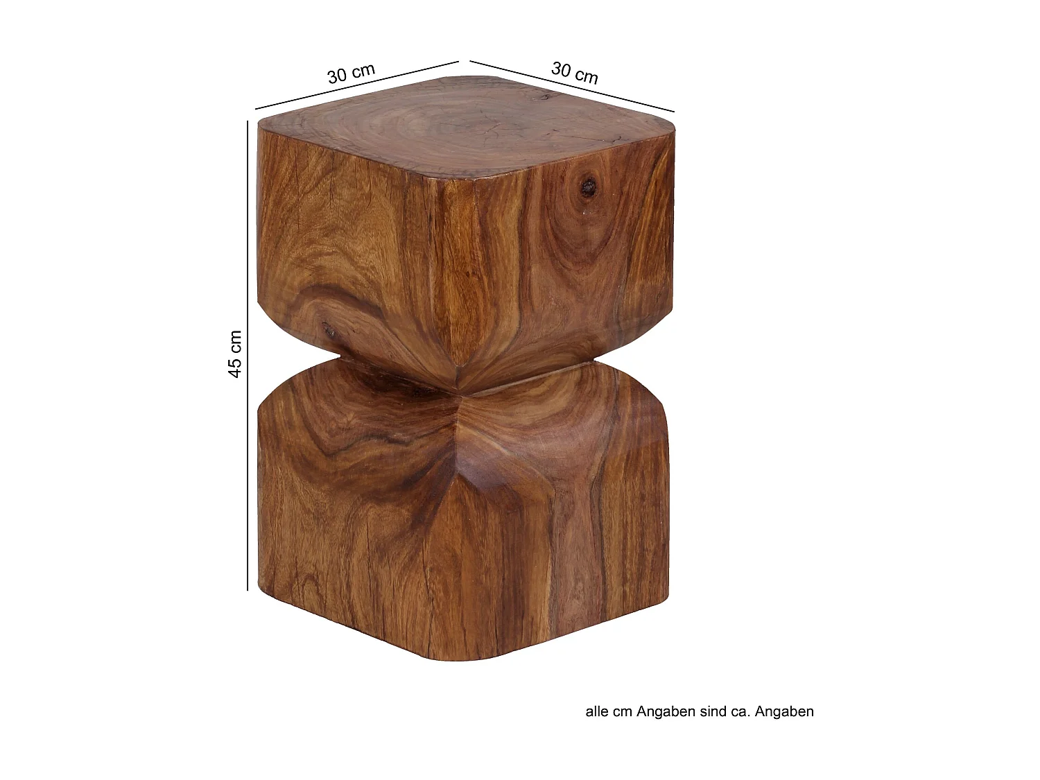 table d'appoint WL1.562 Bois massif de Sesham 30x45x30cm Table décorative rustique | Table à