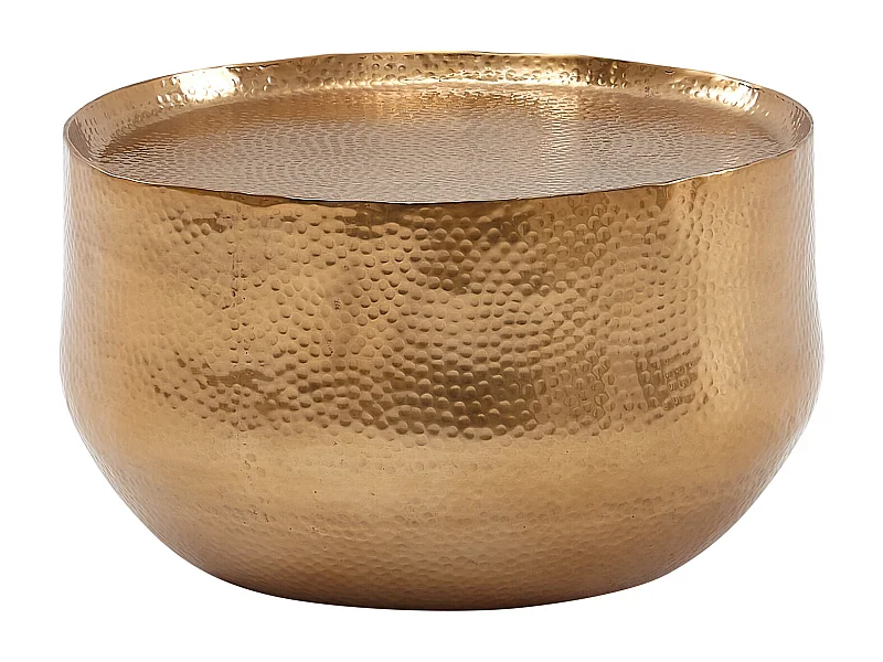 tavolino alluminio oro 60x60x35 cm tavolo soggiorno martellato | Tavolino design rotondo alluminio orientale | Tavolino rotondo metallo piccolo