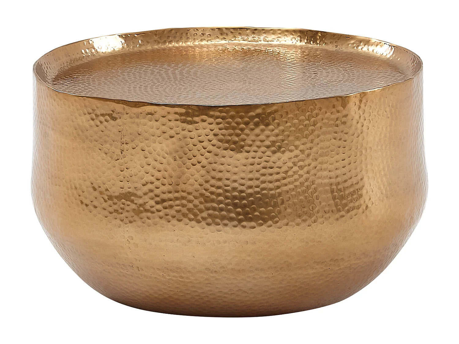 tavolino alluminio oro 60x60x35 cm tavolo soggiorno martellato | Tavolino design rotondo alluminio orientale | Tavolino rotondo metallo piccolo