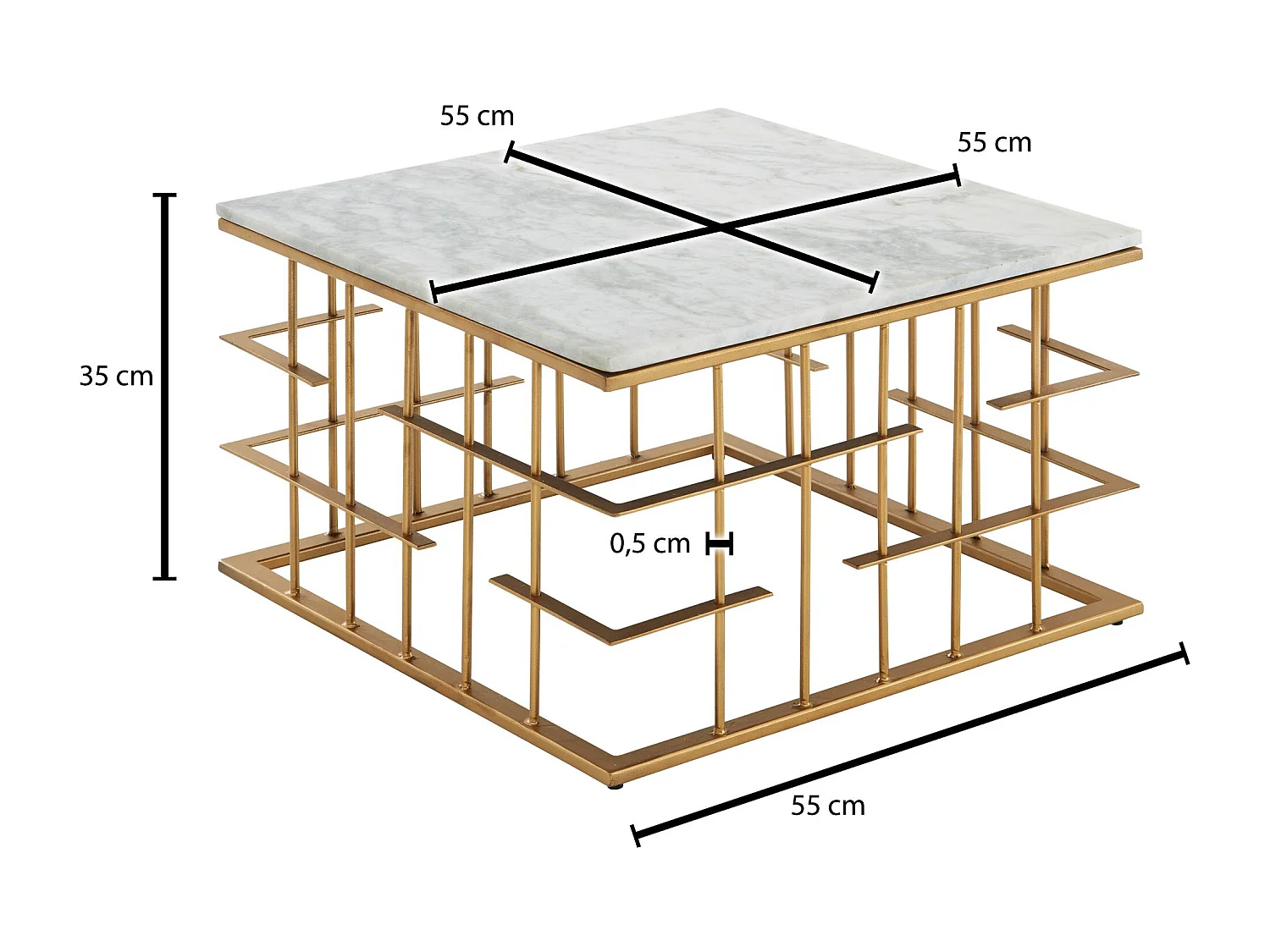 basse 100x40x50 cm Table basse en bois massif / métal Sheesham | Table basse design Table basse