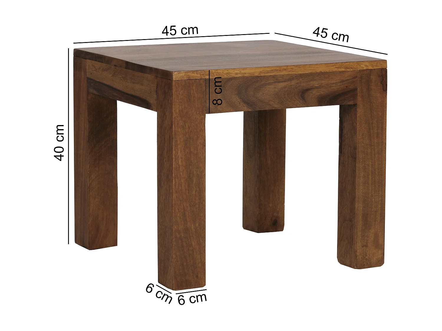 tavolino da caffè in legno massiccio sheesham 45 cm di larghezza tavolino da caffè design marrone scuro stile country